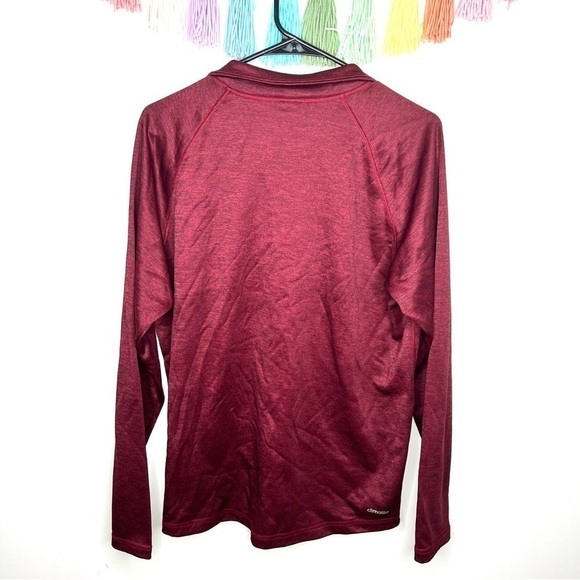 Adidas Climalite Burgundy Red Long Sleeve Half Zip Athletic Top Size Large - Picture 10 of 14